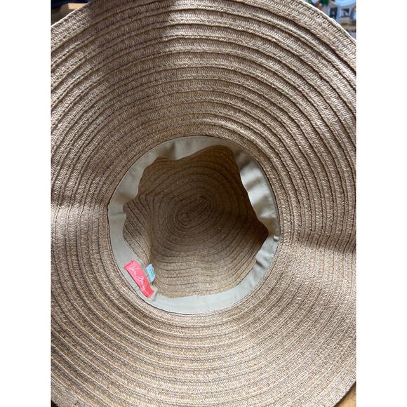 Vera Bradley Wide Brim Floppy Straw Sun Hat Pixie Stripe Accent One Size - Picture 5 of 5